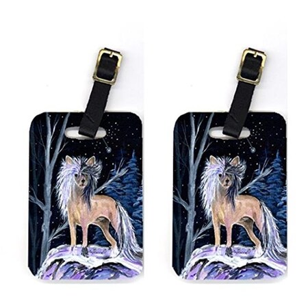 Carolines Treasures Carolines Treasures SS8390BT Starry Night Chinese Crested Luggage Tags; Pair of 2 SS8390BT